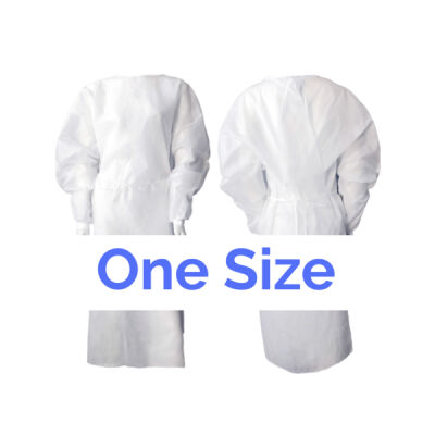 SALE V19-11: White Isolation Gown One Size (Box 40) Thumbnail